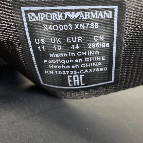 NEW EMPORIO ARMANI Mens Sandals Black Size 11 Logo Tape Thong Slip-On Flat main image 5